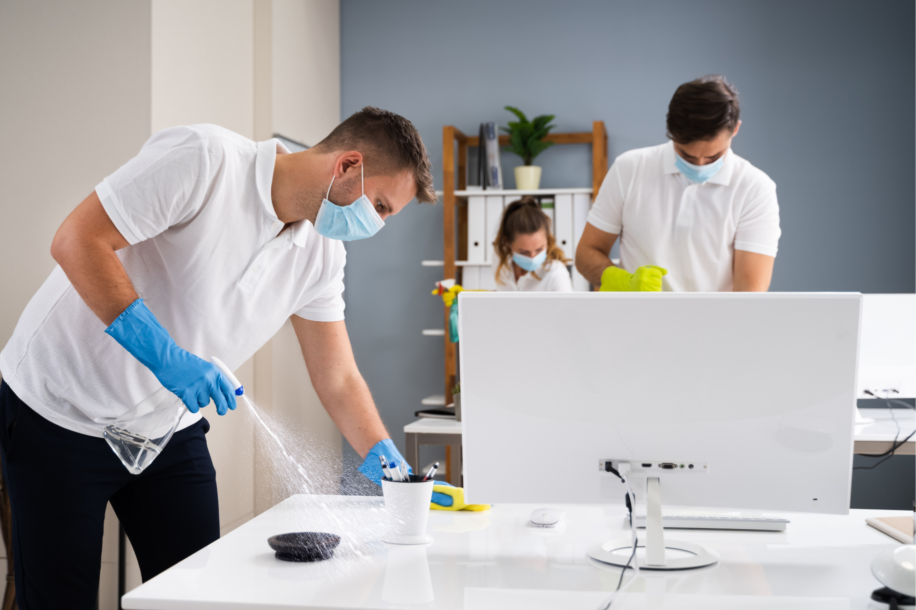 Image of a Krispy Klean Custodial Crew Cleaning an Office in Salem Oregon